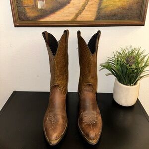 Laredo Brown Leather Cowboy Boots Size 8 1/2